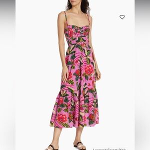 FARM RIO leopard floral midi dress - LIKE NEW